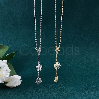 Clear Cubic Zirconia Flower Laria Necklace JN1062B-1