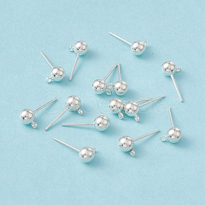 Brass Ball Post Ear Studs X-EC254-S-1