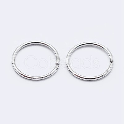 Anti-Tarnish Rhodium Plated 925 Sterling Silver Open Jump Rings STER-F036-02P-0.9x6mm-1