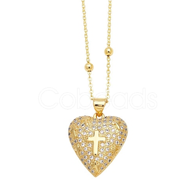 Brass Micro Pave Cubic Zirconia Pendant Necklaces PW-WG68744-02-1