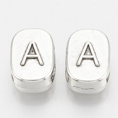 Tibetan Style Alloy Letter Slide Charms TIBEB-R067-AS-LF-1