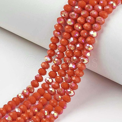 Electroplate Opaque Solid Color Glass Beads Strands EGLA-A034-P1mm-L03-1