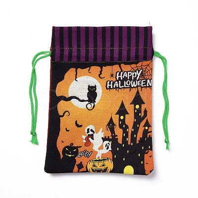 Halloween Cotton Cloth Storage Pouches ABAG-A005-01C-1