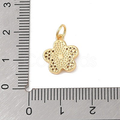 Brass Micro Pave Clear Cubic Zirconia Charms KK-E111-32E-G-1