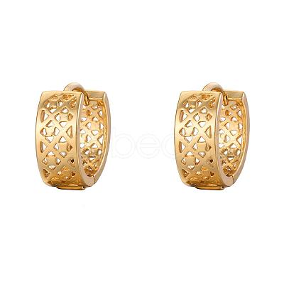 Real 18K Gold Plated Brass Hollow Hoop Earrings EJEW-EE0002-003-1