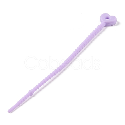 Heart Shape Silicone Cable Zip Ties AJEW-C034-02D-1