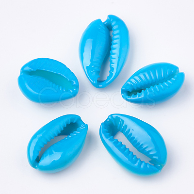 Spray Paint Cowrie Shell Beads X-SHEL-S274-26E-1