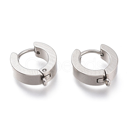304 Stainless Steel Huggie Hoop Earrings Findings STAS-I167-01B-P-1