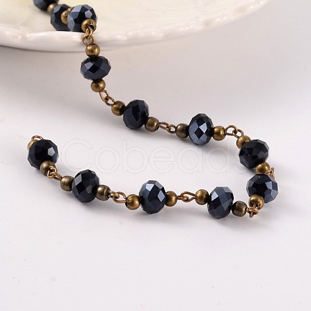 Handmade Glass Beaded Chains for Necklaces Bracelets Making AJEW-JB00187-03-1