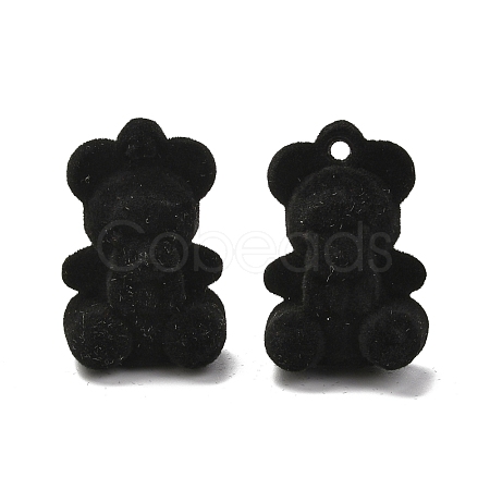 3D Bear Flocky Acrylic Pendants OACR-O003-01A-1