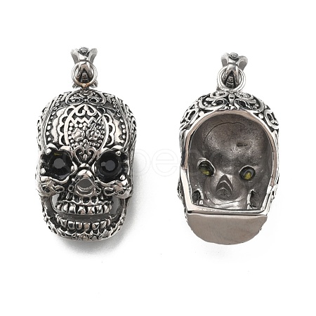 Retro Men's Halloween Jewelry 304 Stainless Steel Big Skull Pendants X-STAS-O044-40-1