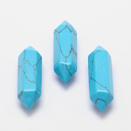 Dyed Faceted Synthetic Turquoise Point Beads for Wire Wrapped Pendants Making G-K004-30mm-03-1
