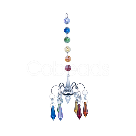 Crystal Ceiling Chandelier Ceiling Chandelier Ball Prisms Suncatcher Hanging Ornament AJEW-WH0021-38-1