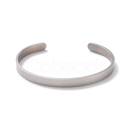 304 Stainless Steel Open Cuff Bangle BJEW-G653-01P-08-1