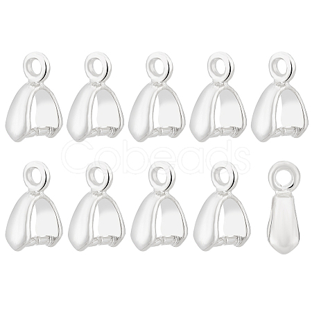 BENECREAT 10Pcs 925 Sterling Silver Ice Pick Pinch Bails FIND-BC0003-84-1
