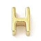 304 Stainless Steel Pendants, Real 24K Gold Plated, Letter H, 8x5.5x4mm, Hole: 1.6mm