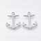 Tarnish Resistant 201 Stainless Steel Pendants, Laser Cut Pendants, Anchor, Stainless Steel Color, 16x13.5x1mm, Hole: 1.4mm