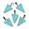 Synthetic Turquoise Pendants, with 201 Stainless Steel Finding, Triangle, 24x15x5mm, Hole: 3x7.5mm