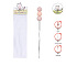 Aluminum Crochet Hooks with Silicone Beads, Platinum, Misty Rose, 160x40x10mm