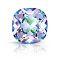 Preciosa&reg MAXIMA Crystal Fancy Stones, Czech Crystal, 435 36 132 Cushion Square, Aluminium Layer, 00030 265 Vitrail Light, 10x10mm