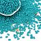 Baking Paint Glass Seed Beads, Peanut, Dark Cyan, 6x3.5x3mm, Hole: 1mm, about 4500pcs/pound