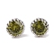 Rack Plating Brass Micro Pave Cubic Zirconia Split Earrings, Long-lasting Plated, Carat Round Shape, Platinum, Dark Olive Green, 9mm