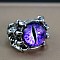 Dragon Eye Men's Fashion Ring Zinc Alloy Hip-hop Ring, Purple, Antique Silver, show in picture