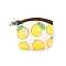 Mini Cartoon Pattern Coin Purse, Portable Keys Holder, Cotton Wallet with Zipper, Rectangle, Lemon, 9x10cm