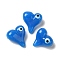 Handmade Lampwork Beads, Heart with Evil Eye, Blue, 18x18x9mm, Hole: 1.8mm