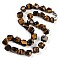 Natural Tiger Eye Nuggets Beaded Necklaces for Women Men, 20.08~21.26 inch(51~54cm)