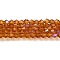 Transparent Electroplate Glass Beads Strands, AB Color Plated, Faceted, Bicone, Dark Orange, 4x4mm, Hole: 0.8mm, about 82~85pcs/strand, 12.01~12.2 inch(30.5~31cm)