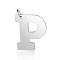 Tarnish Resistant 201 Stainless Steel Pendants, Letter, Stainless Steel Color, Letter.P, 29.5x25x1.5mm, Hole: 4.5mm