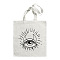 Printed Cotton Canvas Pouches, with Handle, Shoulder Bags for Shopping, Rectangle, Eye, 40x35cm