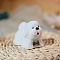 Cartoon Dog Velvet Storage Box for Women, Portable Ring Case, White, 7x5.4x5.8cm