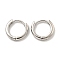 Brass Hoop Earrings, Round, Platinum, 12x2mm