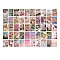 50Pcs 50 Styles Rectangle Paper Self Adhesive Stickers, Landscape Decorative Decals, for DIY Scrapbooking, Hot Pink, 100x50mm, 1pcs/style