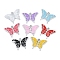 UV Plating Alloy Enamel Pendants, Cadmium Free & Lead Free, Butterfly Charm, Platinum, 18x27x3mm, Hole: 2mm