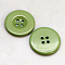 Resin Buttons, Dyed, Flat Round, Dark Sea Green, 13x2mm