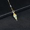 Resin Cone Dowsing Pendulums, Natural Amazonite Chip inside and Metal Findings Charm, 380mm