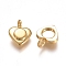 304 Stainless Steel Pendant Cabochon Settings, Heart, Golden, Tray: 4mm, 10x7.8x2~3.5mm, Hole: 2mm