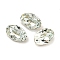 Glass Rhinestone Cabochons, Flat Back & Back Plated, Faceted, Oval, Light Azore, 6x4x3mm