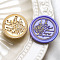 Wax Seal Brass Stamp Heads, for Wax Seal Stamp, Golden, Flower, 30x14mm, Inner Diameter: 7mm