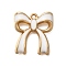 Rack Plating Alloy Enamel Pendants, Bowknot Charm, Golden, White, 19.5x17.5x3mm, Hole: 1.5mm