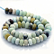 Natural Frosted Flower Amazonite Beads Strands, Rondelle, 10x6mm, Hole: 1mm, about: 60pcs/strand, 15.4 inch