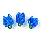 Handmade Lampwork Beads, Flower, Cornflower Blue, 16x14~15mm, Hole: 1.2mm