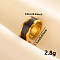 Fashionable 304 Stainless Steel Enamel Cuff Ring, Wave Wide Band Open Ring for Women, Golden