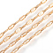 3.28 Feet Brass Dapped Chains, Cable Chains, Soldered, Flat Oval, Real 18K Gold Plated, 5x2x0.5mm