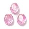 Glass Rhinestone Cabochons, Point Back & Back Plated, Faceted, Oval, Light Rose, 10x8x4.5mm