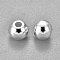 304 Stainless Steel Beads, Round, Silver, 6x5mm, Hole: 2mm