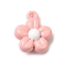 Spray Plating Alloy Pendants, Cadmium Free & Lead Free, Flower, Pink, 15x12x6mm, Hole: 1.5mm